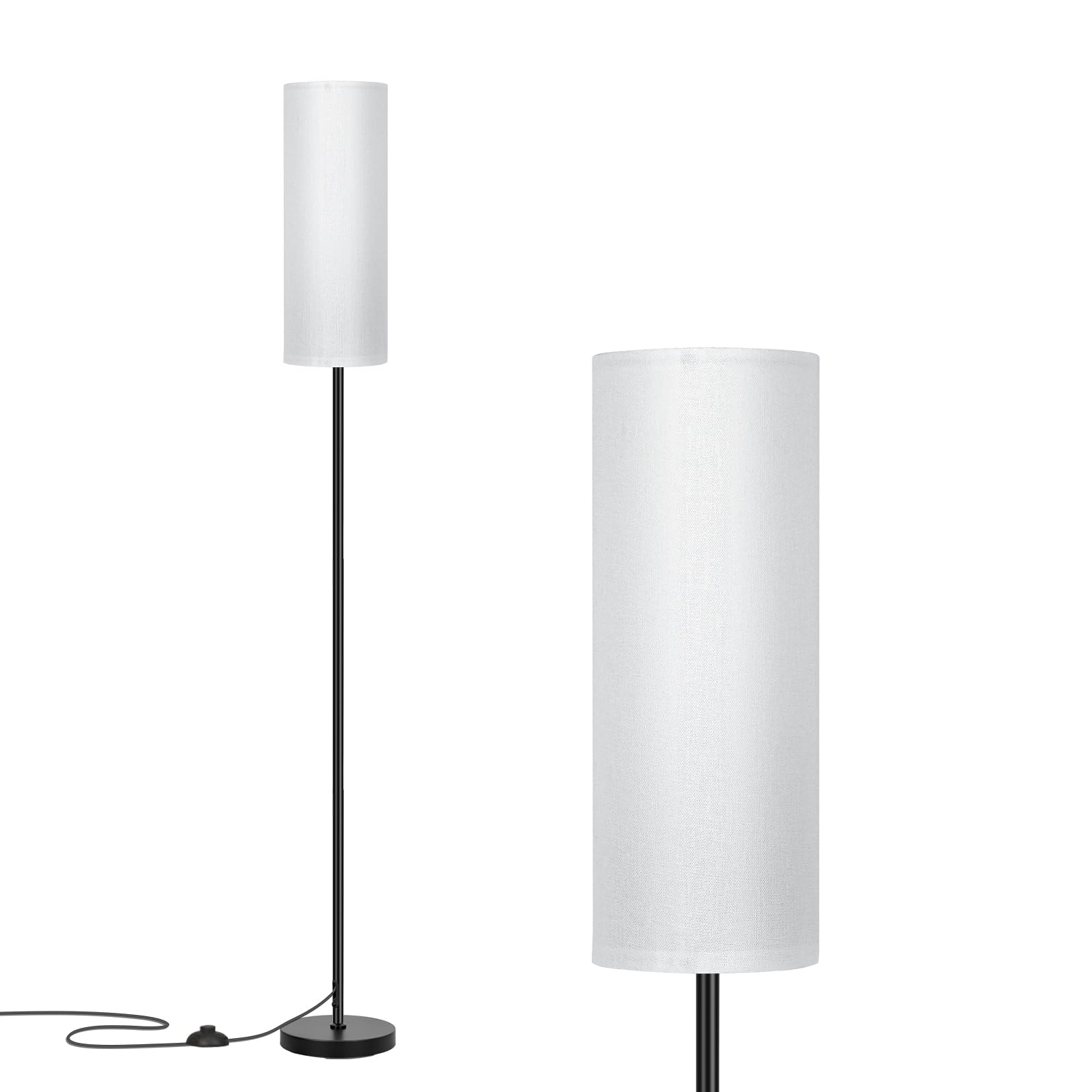 FRIDEKO HOME 2 Pack Floor Lamps for Living Room, Dimmable Colors Temperature & Brightness, Modern Floor Lamp with Remote, Tall Standing Lamps for Living Room Bedroom Office, Beige Shade 9W Smart Bulb