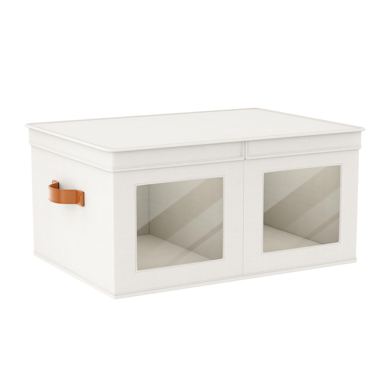 Univivi Fabric Foldable Storage Boxes [4-Pack] Large Collapsible Stackable Storage Bins with Lids, Closet Organizers and Storage Cube Basket for Home, Office, Bedroom (Gray, 17“ x 12” x 12")