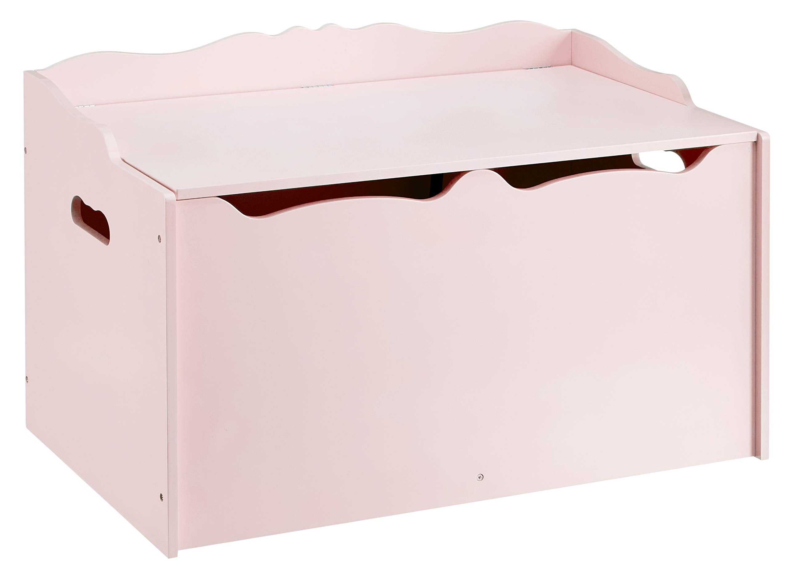 Amazon Basics Kids Wooden Toy Storage Chest with Safety Lid, Spacious Organizer for Bedroom, White, 30" x 18" x 19"