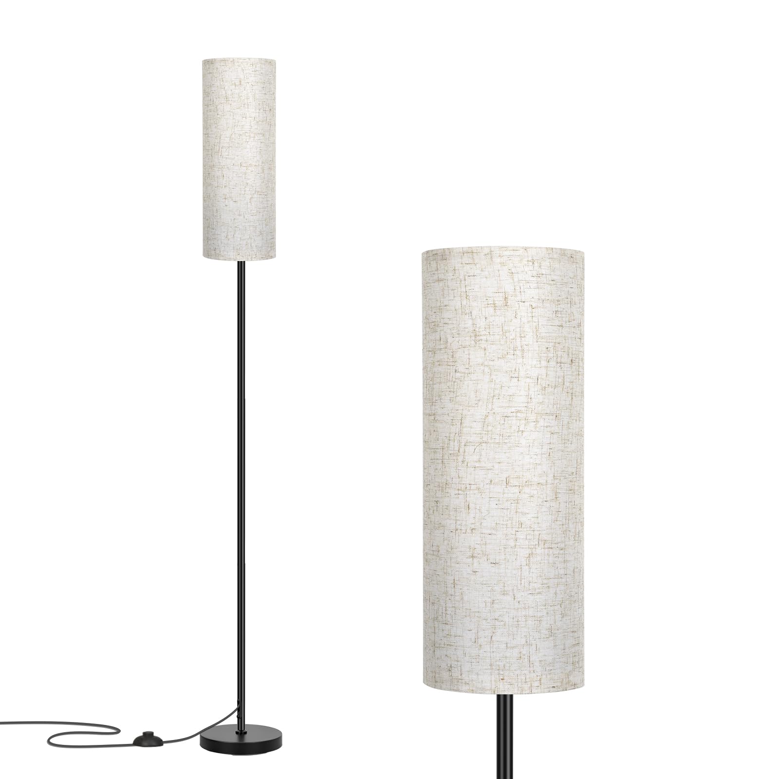FRIDEKO HOME 2 Pack Floor Lamps for Living Room, Dimmable Colors Temperature & Brightness, Modern Floor Lamp with Remote, Tall Standing Lamps for Living Room Bedroom Office, Beige Shade 9W Smart Bulb