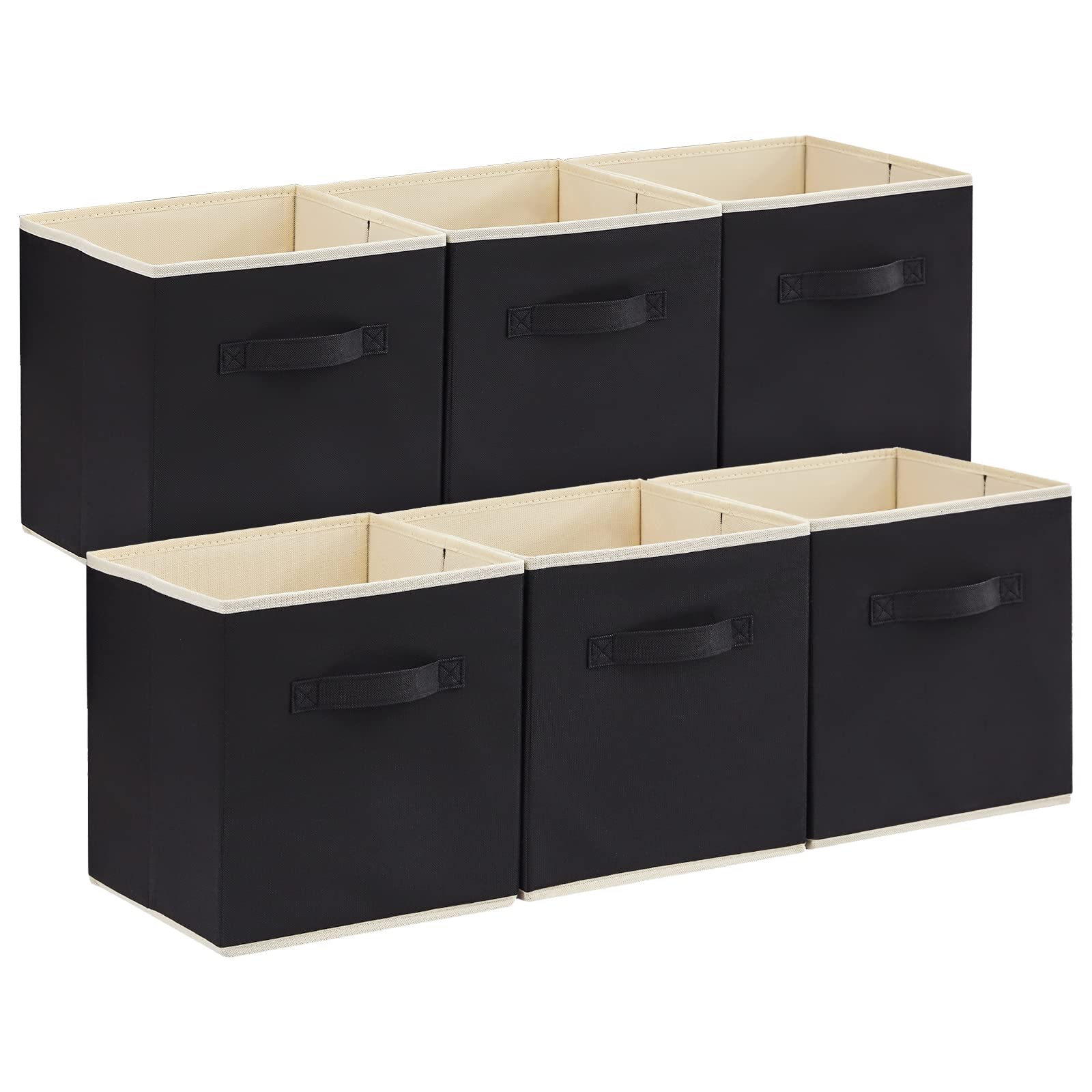 Lifewit Storage Cubes, Foldable Decorative Fabric Storage Baskets for Organizing Home Organizers with Handles for Shelves, Closet, 11 Inch Bins, 18L Gray, 12 Packs