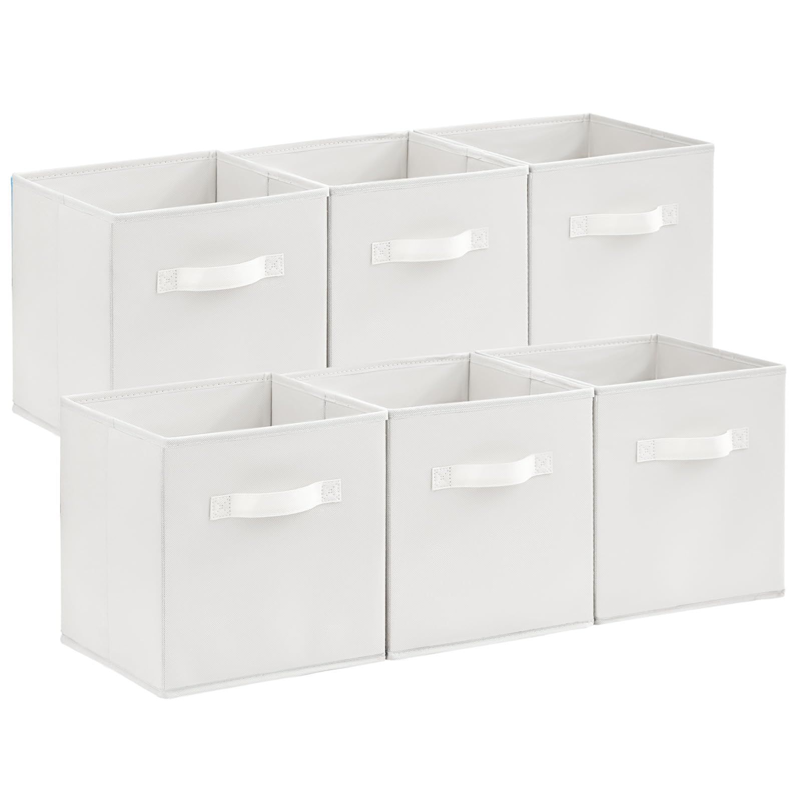 Lifewit Storage Cubes, Foldable Decorative Fabric Storage Baskets for Organizing Home Organizers with Handles for Shelves, Closet, 11 Inch Bins, 18L Gray, 12 Packs