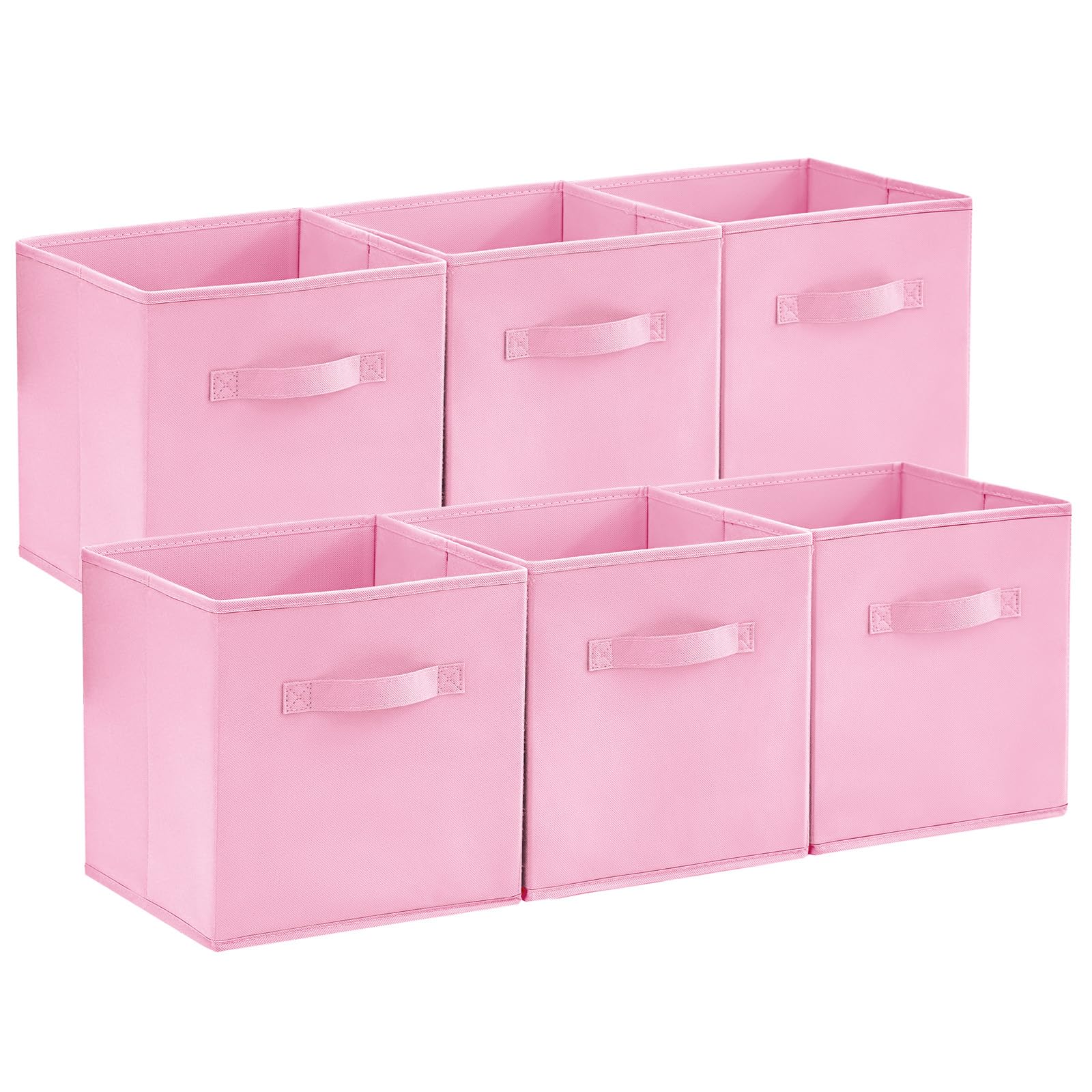 Lifewit Storage Cubes, Foldable Decorative Fabric Storage Baskets for Organizing Home Organizers with Handles for Shelves, Closet, 11 Inch Bins, 18L Gray, 12 Packs