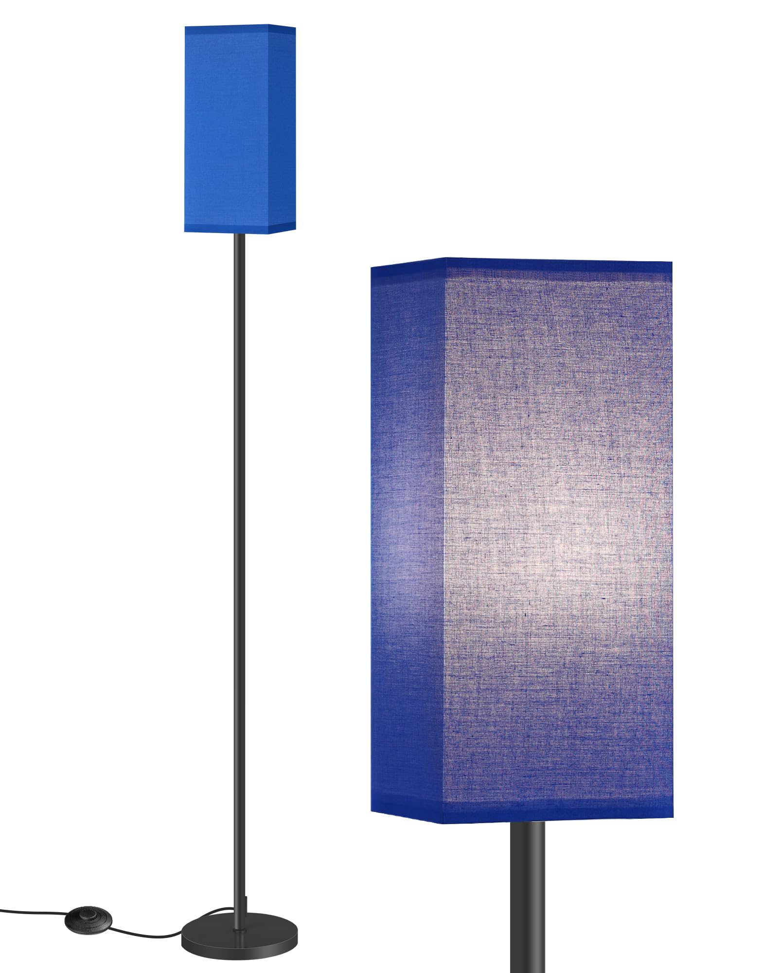 Set of 2 Floor Lamps for Living Room, Modern Tall Standing Lamps with Foot Switches, Bulb Not Included, 64.6'', for Living Room, Bedroom, Kids Room, ETL Listed, Beige and Black E07LDP205W1