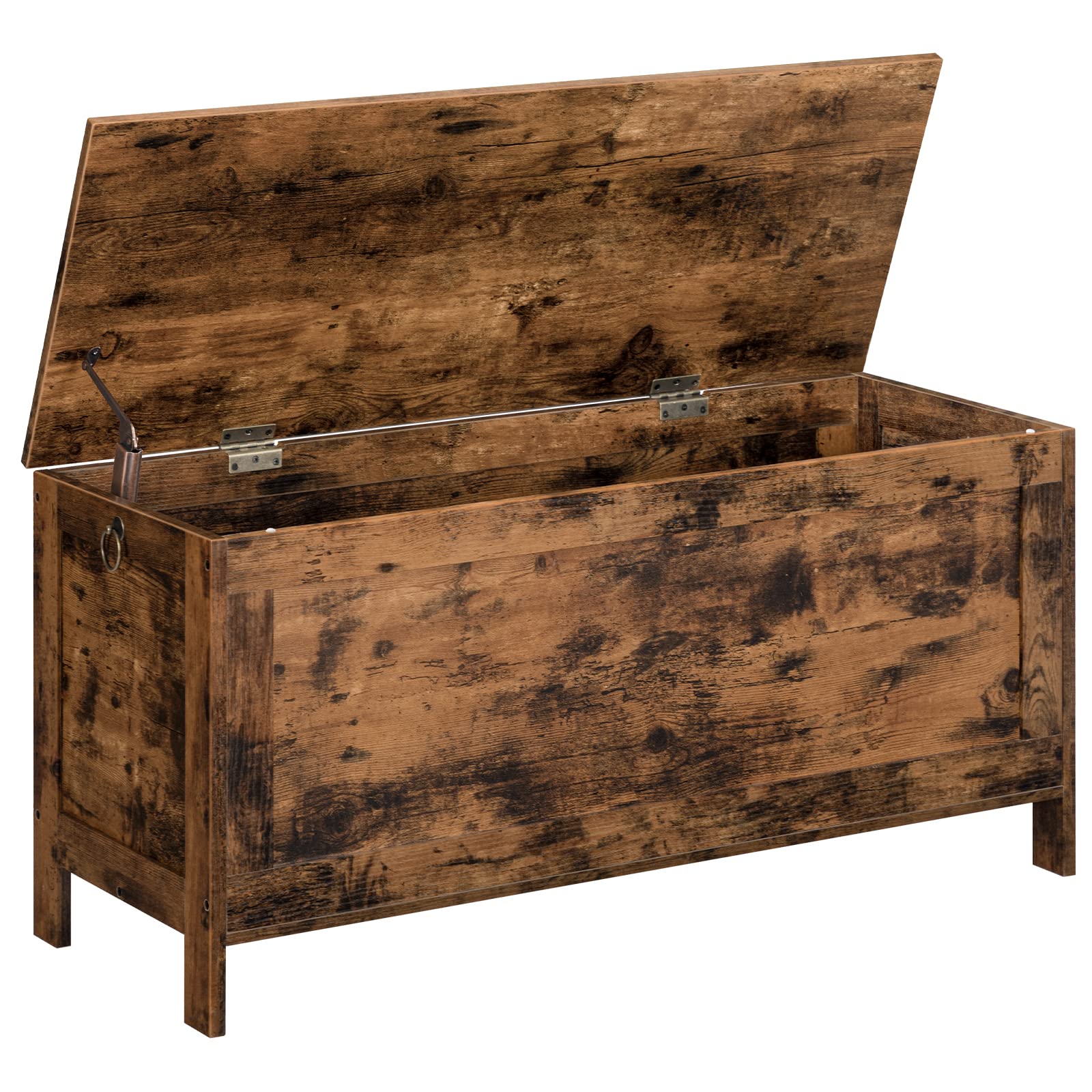 HOOBRO Toy Box, Retro Wooden Look Storage Chest with Safety Hinge, Entryway Storage Bench Supports 220 lb, 29.9 x 15.7 x 18.9 Inches Toy Chest Organizer, Easy Assembly (Rustic Brown) BF75CW01G1