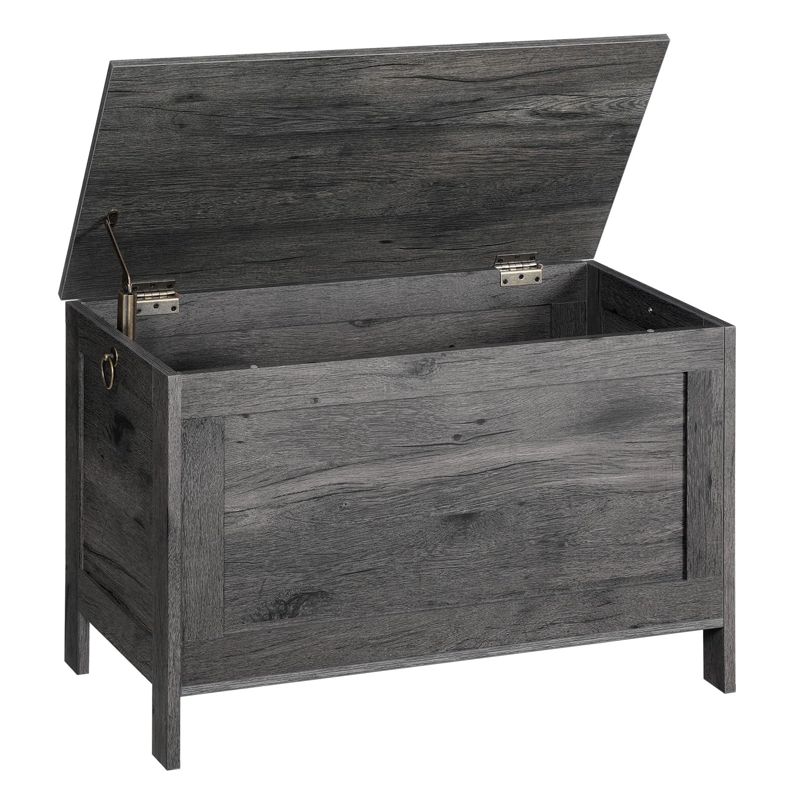 HOOBRO Toy Box, Retro Wooden Look Storage Chest with Safety Hinge, Entryway Storage Bench Supports 220 lb, 29.9 x 15.7 x 18.9 Inches Toy Chest Organizer, Easy Assembly (Rustic Brown) BF75CW01G1